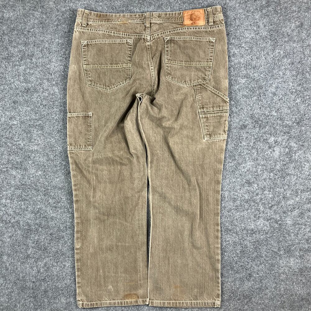 PJ Mark Carpenter Pants Mens W42 L32 Khaki Straight Leg Workwear‎ Utility Casual